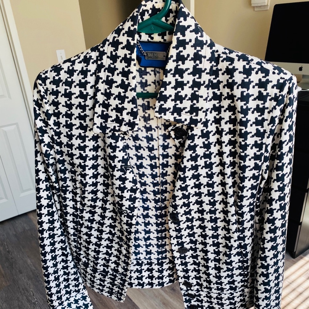 BALMAIN Houndstooth Blazer Jacket